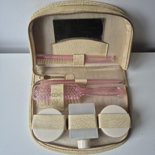 50s vintage travel vanity case - 50s,