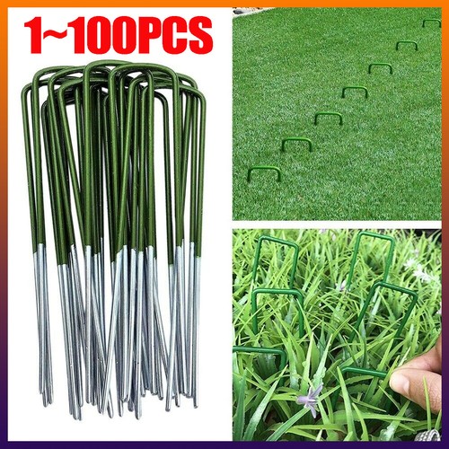 Artificial grass pins half - artificial,