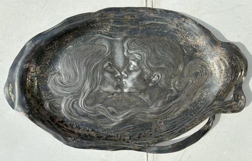 Art nouveau pewter - nouveau, tray