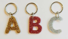 Glitter acrylic letter keyring
