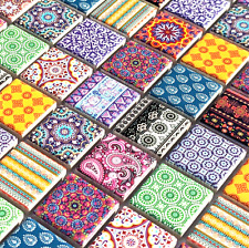 New Multi Colour Indian Ethnic Asian Moroccan Ceramic Mosaic Wall Tile 30 x 30cm