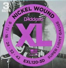 3 Sets EXL120 D'Addario Electric Guitar Strings 9-42  EXL120-3D Super Light
