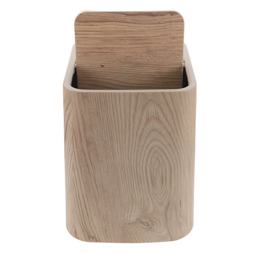 Wood grain garbage can - garbage,