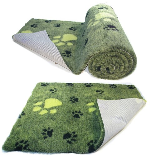 Lime green large black paw - green,