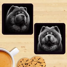 Chow Chow Dog Coasters, Set Of 2, Mug Mats, Gift