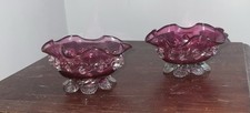 Pair Victorian Cranberry Glass