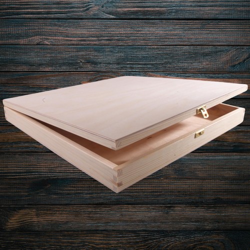 Large slim square wooden - wooden, box