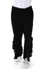 BB Dakota Womens Elastic Waist High Rise Bell Bottom Pants Black Size Medium