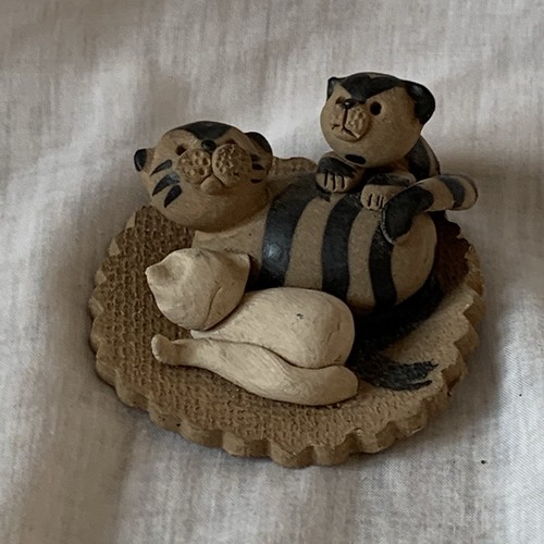 Studio pottery ceramic cat - pottery,