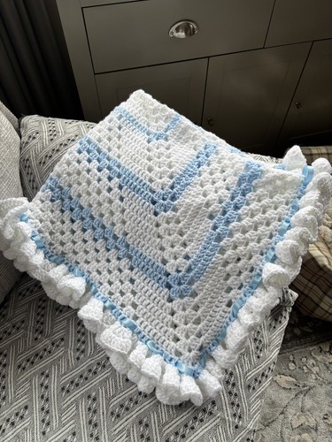 Hand crochet baby shawl - hand,