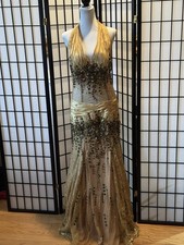 Drag queen costume Gold Sheer