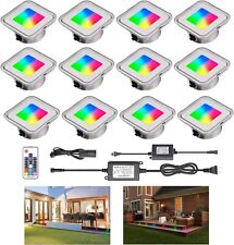 YZGWZLD Decking Lights 12 x 58.5mm 0.9W RGB Colour Changing Remote Control IP67