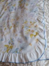 Vintage Dorma frilled Curtains pastel Blue Floral p 100% Cotton 70"W 53"D 