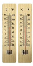 2x Large Wall Wooden Thermometer Indoor Outdoor Garden Office Room Home