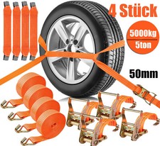 Lashing Straps Car Transport Passenger Car 4x 5000kg 50mm Wheel Lock Vehicle Trailer Trailer