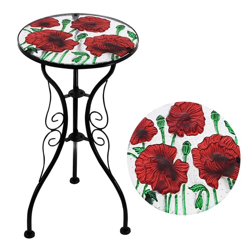 Iron glass round side coffee - iron/glass,