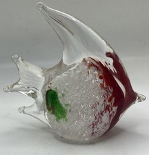Vintage Art Glass Red Green
