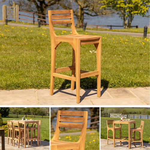 Outdoor teak bar stool - teak,