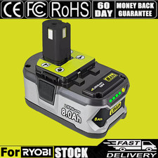 8.0Ah For Ryobi + 18V Battery BPP-1817M 1815 P108 RB18l13 RB18l50 P107 Tools UK