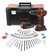 BLACK+DECKER 18V 2 Gear Hammer Drill + 400mA Charger x 2 Battery BCD700S2KAQ-GB