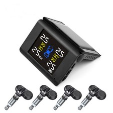 TPMS Monitoring Sensors Car Tyre Pressure LCD Display Security Alarm System Kit