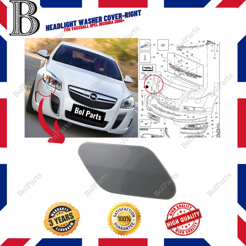 Headlight washer cover right - headlight,