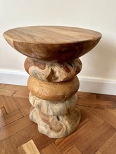 Round teak root table - root,