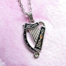Celtic Lands Enamel Irish Harp