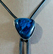 90# western bolo tie blue with