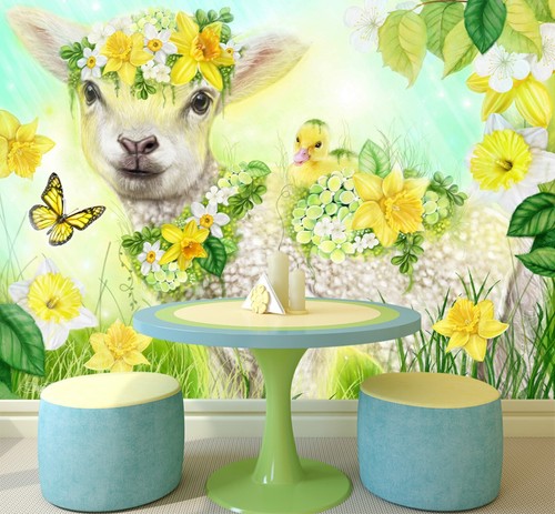 Yellow petal deer - 3d,