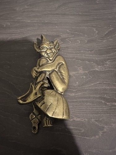 Brass door knocker - door,