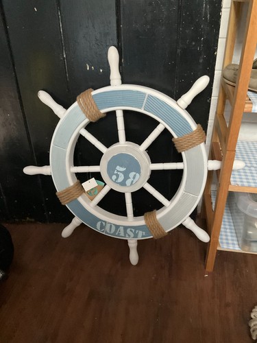 Wooden ship wheel - ship, nautical
