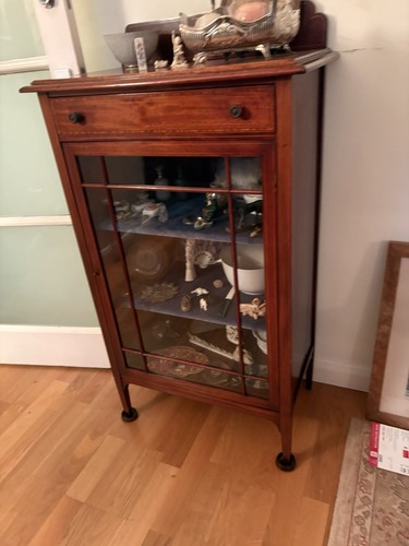 Edwardian curios cabinet with - curios,