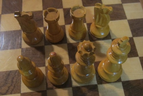 Chess set wooden - 32, felted