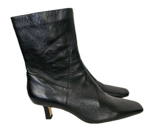 Zara boots black leather - zara, size