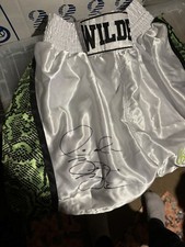 Signed Deontay Wilder custom Boxing Shorts Bronze Bomber