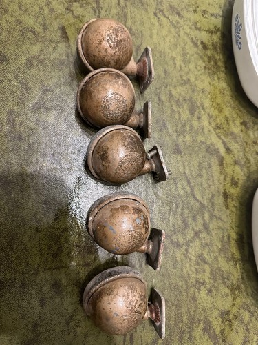 Vintage brass ball castors - brass,