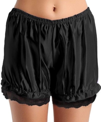 Womens black silky - black, shorts