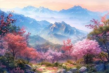 Japanese Landscape Blossom Zen