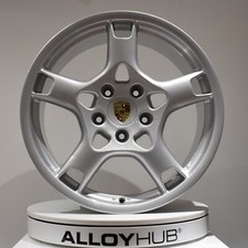 GENUINE PORSCHE CAYMAN 987 19" INCH LOBSTER CLAW SILVER FRONT ALLOY WHEEL X1