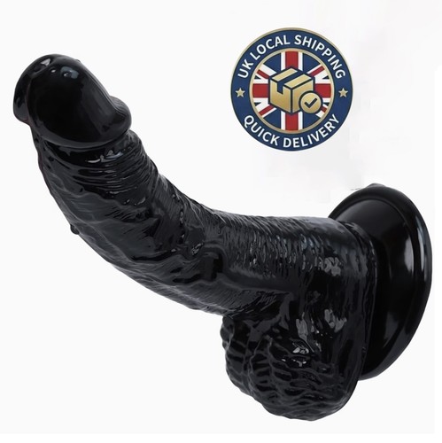 8inch black dildo spot - black,