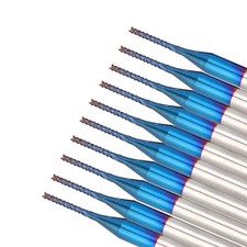 10pcs Carbide Router Cutting Bit Blue Corn End Mill Engraving Bit For CNC PCB