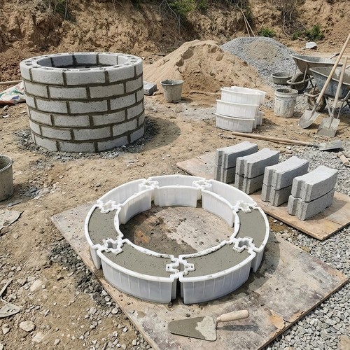 Outdoor wall block mould - block,
