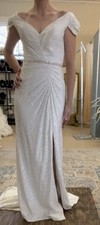 Maggie Sottero Wedding Dress Size 2 Vintage Beaded Beautiful Train.
