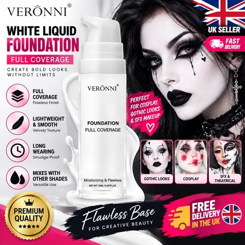 White liquid foundation - foundation, full