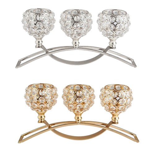 Crystal candle holder - candle, arms