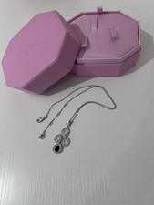 Swarovski Pendant Necklace Drops Silver Tone Christmas Gift With Box