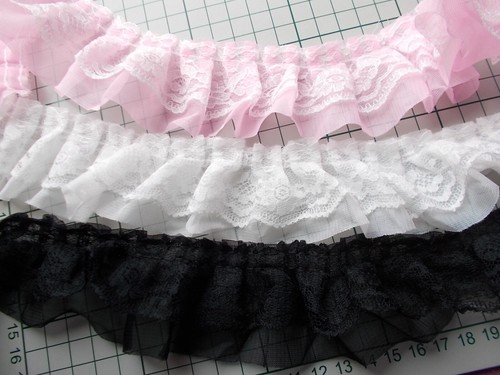 Lace over pleat gathered - ,