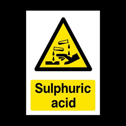 Sulphuric acid plastic sign - sulphuric, or