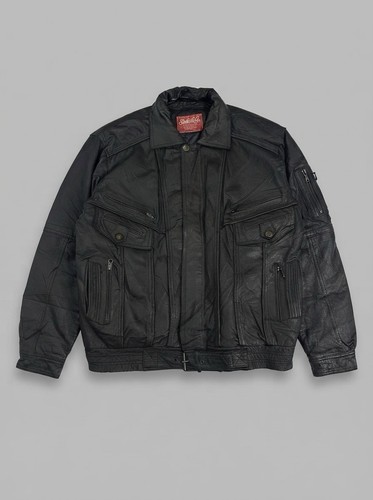 Vintage 90s black real leather - vintage,